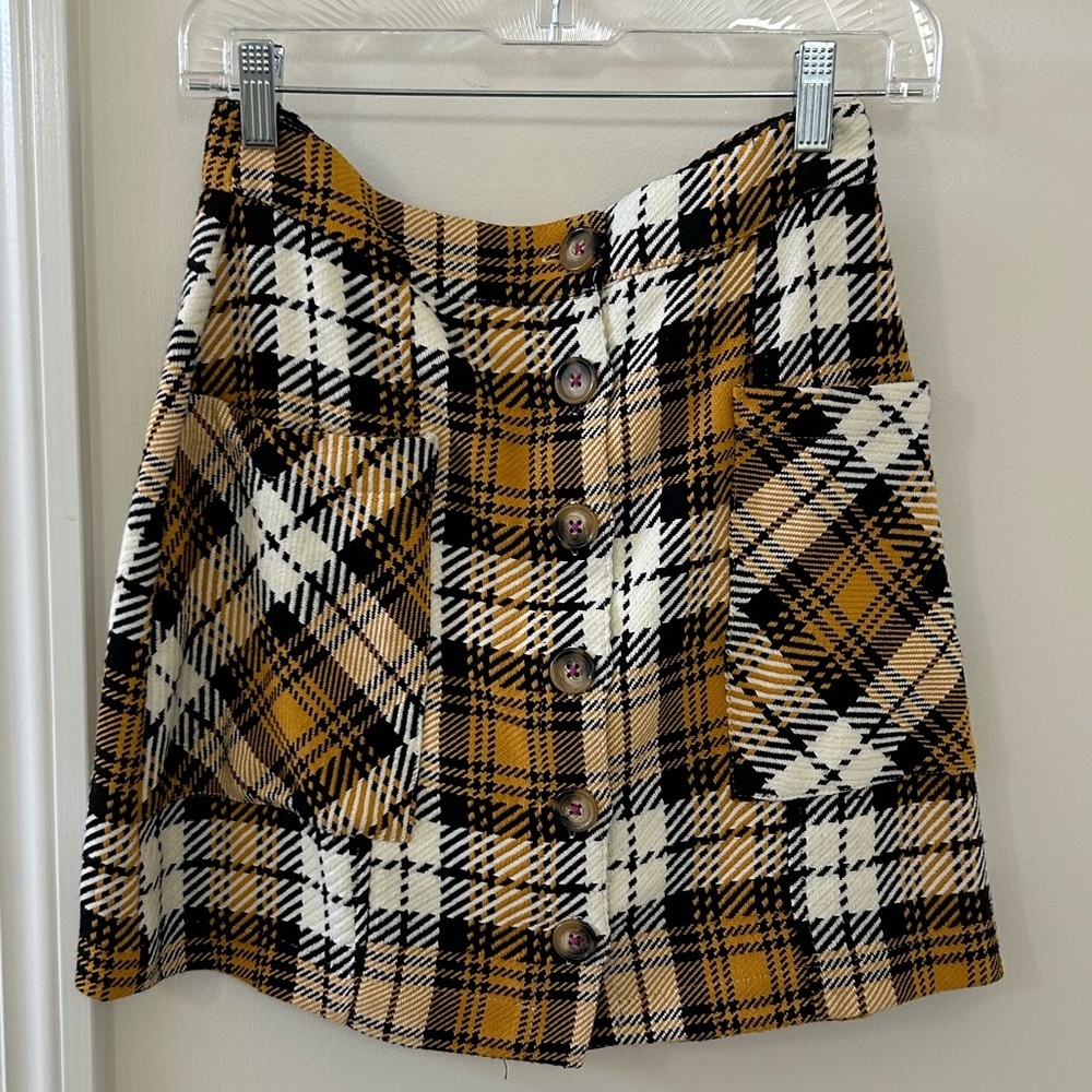 Yellow and Black Plaid Maeve Skirt